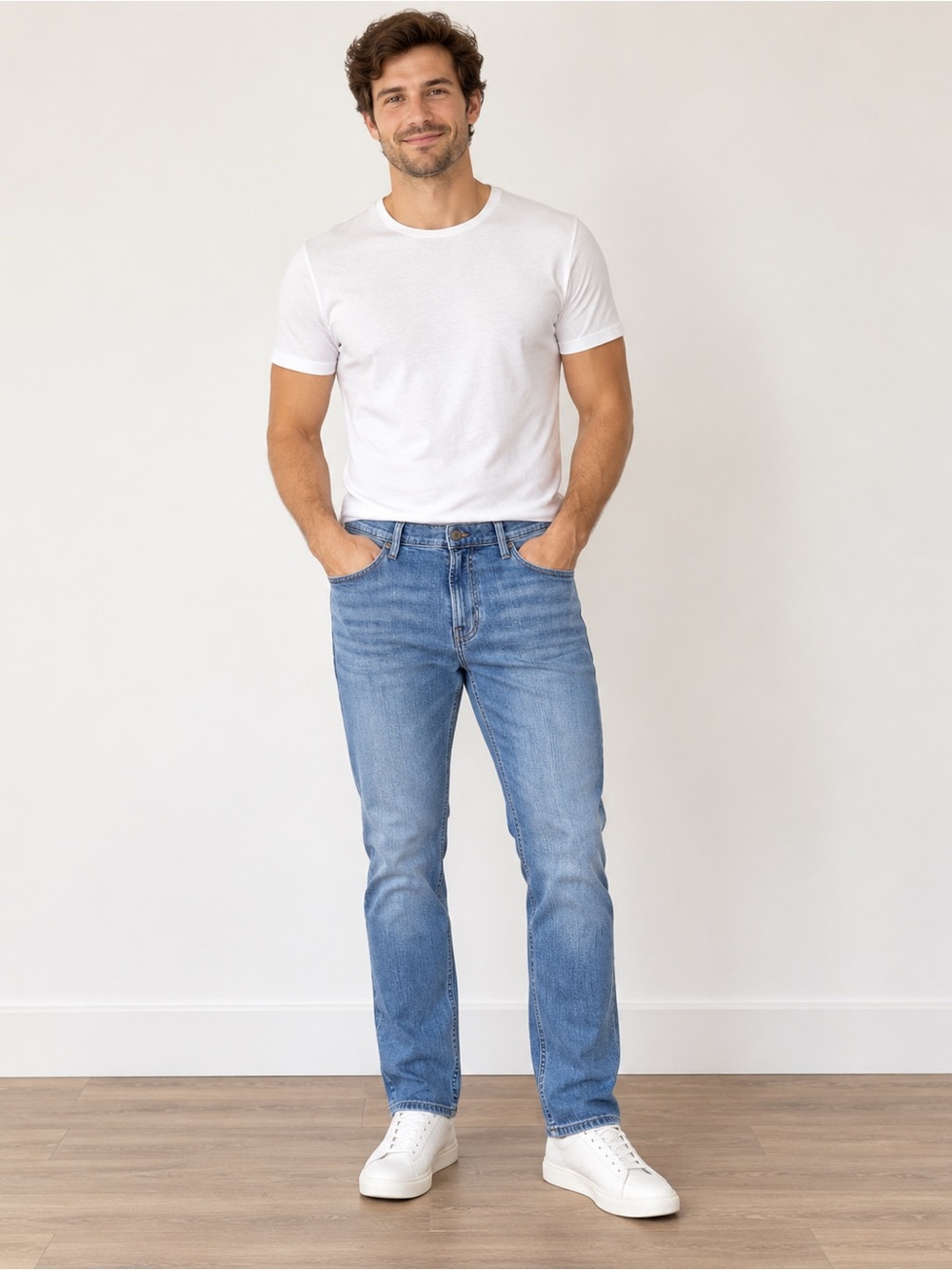 Joseph Abboud Men’s Slim Fit Stretch Jeans 36x30 Medium Wash Denim